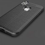 Wholesale iPhone X (Ten) TPU Leather Armor Hybrid Case (Space Gray)